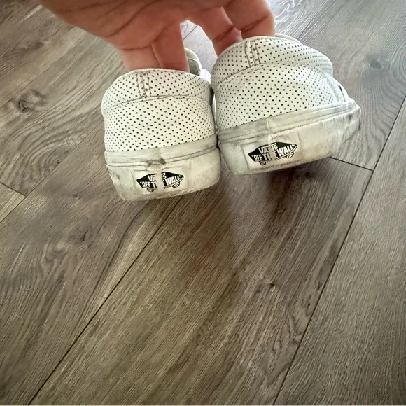 Vans White Perforated Slip-On Sneakers Asher 7 - Picture 5 of 8